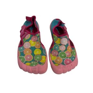 Newtz Kids Water Shoes Pink Teal Citrus Fruit Print Size 13/1 GMNZ62CR046